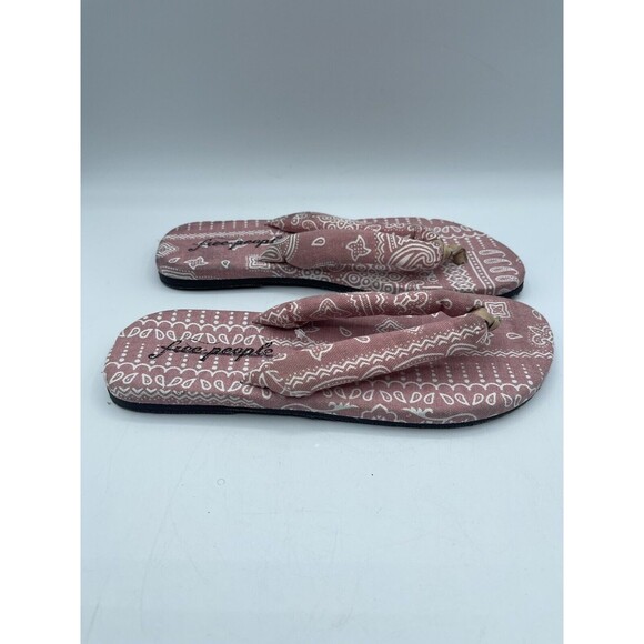 FREE PEOPLE Es Verdra Cotton Thong Sandals - Pink Paisley Pattern- EU39/US8.5 - Picture 5 of 9